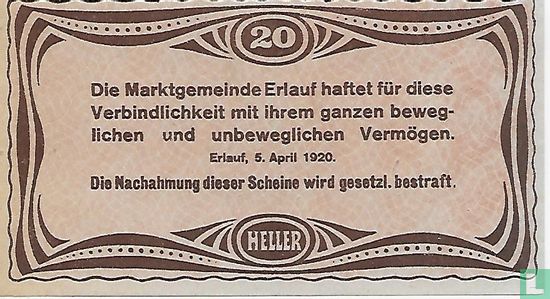 Erlauf 20 Heller 1920 - Image 2