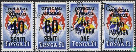 Overprint on coat of arms of Tonga