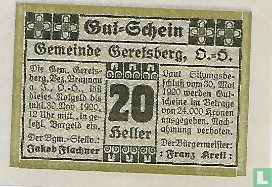 Gerelsberg 20 Heller 1920 - Image 1