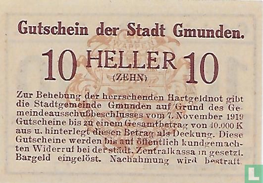 Gmunden 10 Heller 1919 - Afbeelding 2
