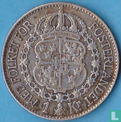 Suède 1 krona 1938 - Image 2