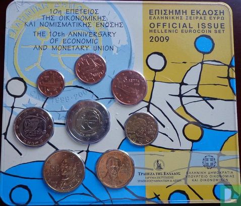 Greece mint set 2009 "10th anniversary of the European Monetary Union" - Image 1