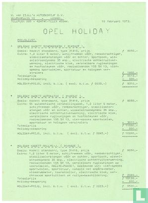 Opel prijslijst 1973