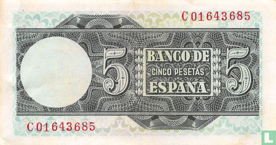 Spanje 5 pesetas - Afbeelding 2