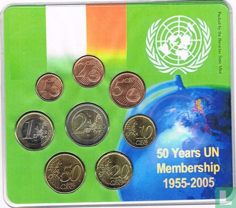 Ierland jaarset 2004 "50 years UN membership 1955 - 2005" - Afbeelding 1