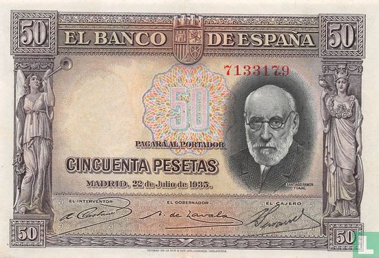 Spanje 50 Pesetas 1935 - Afbeelding 1