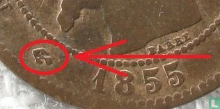 Frankrijk 5 centimes 1855 (B - anker) - Afbeelding 3