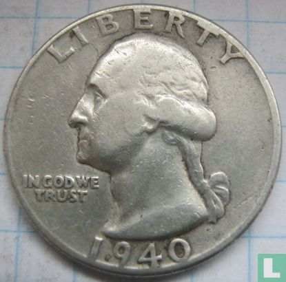 États-Unis ¼ dollar 1940 (sans lettre) - Image 1