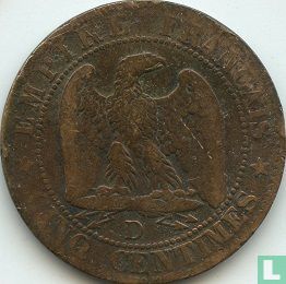 France 5 centimes 1855 (D grand - chien) - Image 2