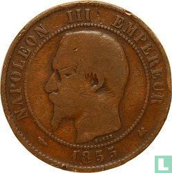 Frankrijk 10 centimes 1855 (K - hond) - Afbeelding 1