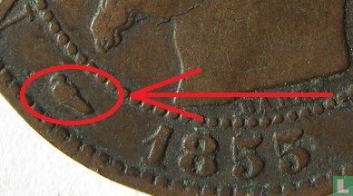 France 10 centimes 1855 (K - chien) - Image 3