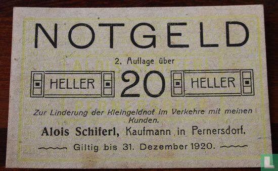 Pernersdorf 20 Heller 1920 - Afbeelding 1