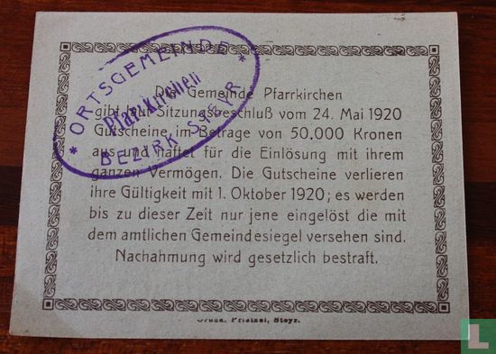 Pfarrkirchen 20 Heller 1920 - Image 2