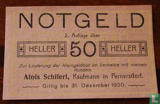Pernersdorf 50 Heller 1920 - Bild 1