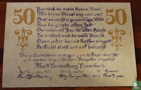 Peuerbach 50 Heller 1920 - Image 2