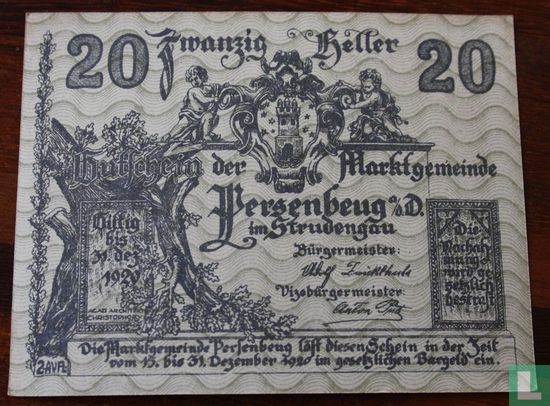 Persenbeug 20 Heller 1920 - Afbeelding 2
