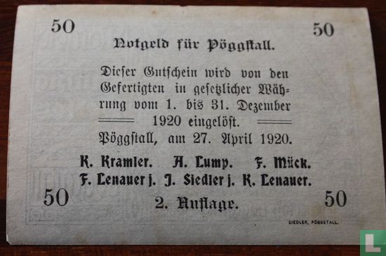 Pöggstall 50 Heller 1920 - Image 2