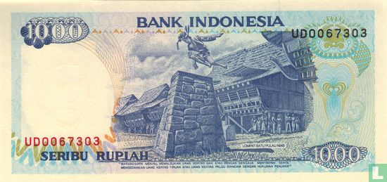 Indonesia 1,000 Rupiah 1993 - Image 2
