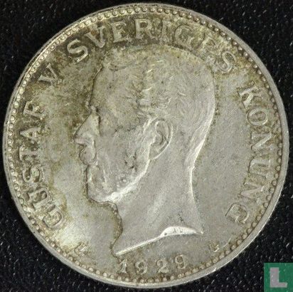 Suède 1 krona1929 - Image 1