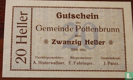Pottenbrunn 20 Heller 1920 - Image 1