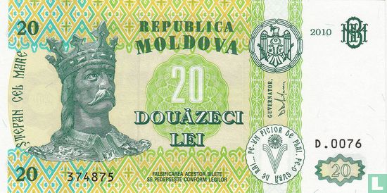 Moldavië 20 Lei  - Afbeelding 1