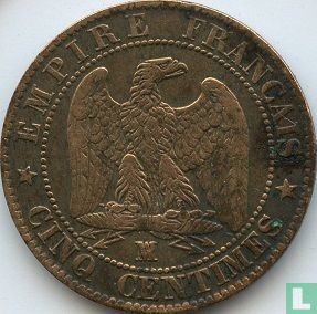 France 5 centimes 1855 (MA - chien) - Image 2