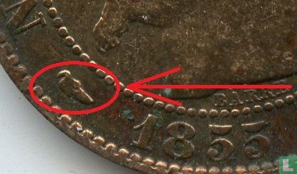 France 5 centimes 1855 (MA - dog) - Image 3