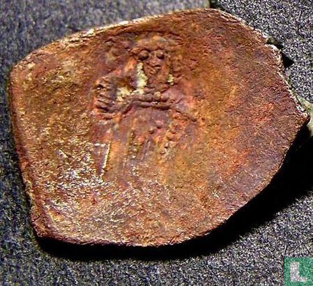 Byzantijnse Rijk  AE16 "cup coin"-trachy 1261-1282 n. Chr. - Afbeelding 1