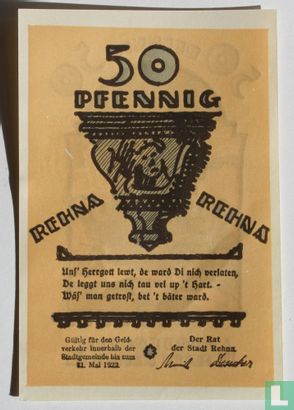 Rehna 50 Pfennig 1921 - Afbeelding 2