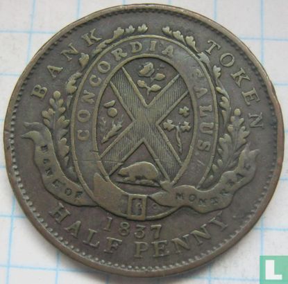 Lower Canada ½ penny 1837 (Bank Of Montreal) - Afbeelding 1
