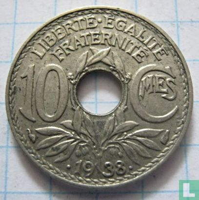 France 10 centimes 1938 (type 2) - Image 1