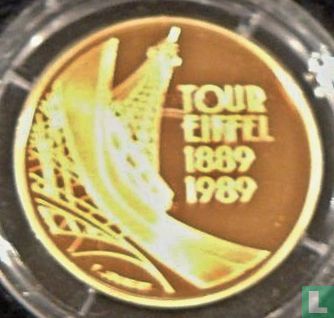 Frankrijk 5 francs 1989 (PROOF - goud) "100th anniversary of the Eiffel Tower" - Afbeelding 1