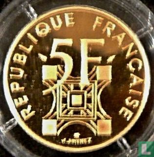 Frankrijk 5 francs 1989 (PROOF - goud) "100th anniversary of the Eiffel Tower" - Afbeelding 2
