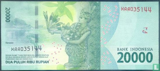 Indonesia 20,000 Rupiah 2016 (Replacement) - Image 2