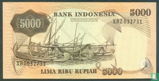 Indonesia 5.000 Rupiah 1975 (Replacement) - Image 2