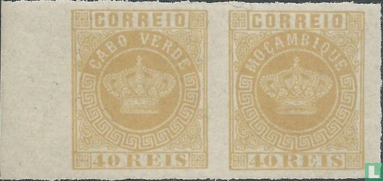 Couronne, timbres liés Cabo Verde - Mocambique