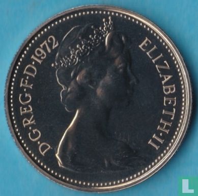 Royaume-Uni 5 new pence 1972 (BE) - Image 1