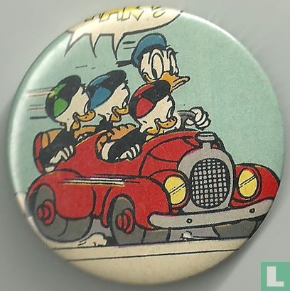 Donald, Kwik, Kwek en Kwak in auto