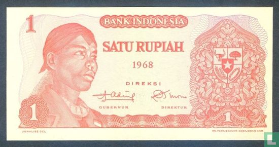 Indonesia 1 Rupiah 1968 (Replacement) - Image 1
