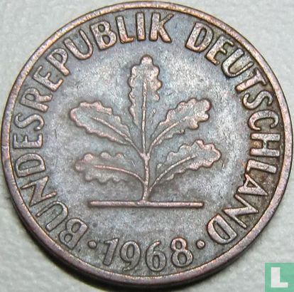Duitsland 1 pfennig 1968 (F) - Afbeelding 1
