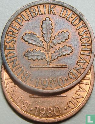 Allemagne 1 pfennig 1980 (G - points loin de vintage) - Image 3