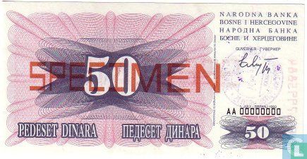 Bosnien und Herzegowina 50 Dinara 1992 (Specimen) - Bild 1