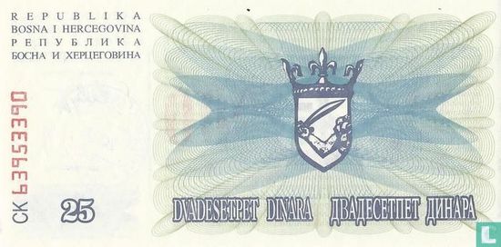 Bosnië en Herzegovina 25.000 Dinara 1993 (P54d) - Afbeelding 2
