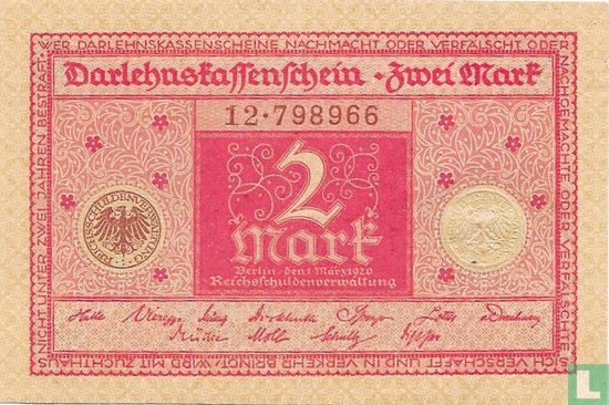 Deutschland 2 Mark 1920 (S.59 - Ros.65b) - Bild 1