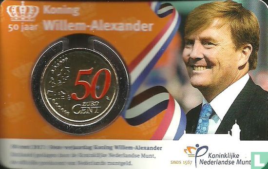 Nederland 50 cent 2017 "50ste Verjaardag Koning Willem-Alexander" - Image 1