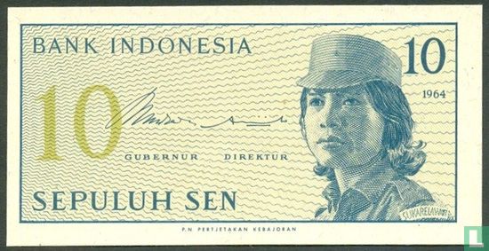 Indonésie 10 Sen 1964 (Replacement) - Image 1
