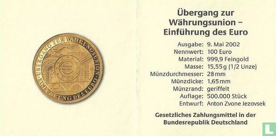 Deutschland 100 Euro 2002 (D) "Introduction of the euro currency" - Bild 3