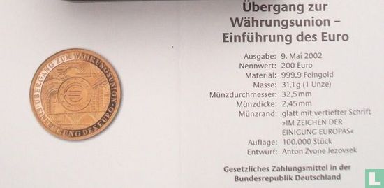 Allemagne 200 euro 2002 (A) "Introduction of the euro currency" - Image 3