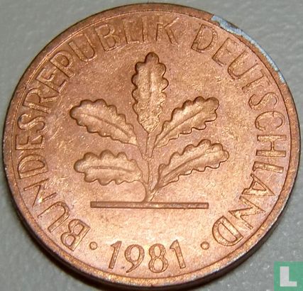 Duitsland 1 pfennig 1981 (J) - Afbeelding 1