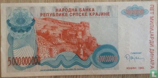 Srpska Krajina 5 Billion Dinara 1993 - Image 1